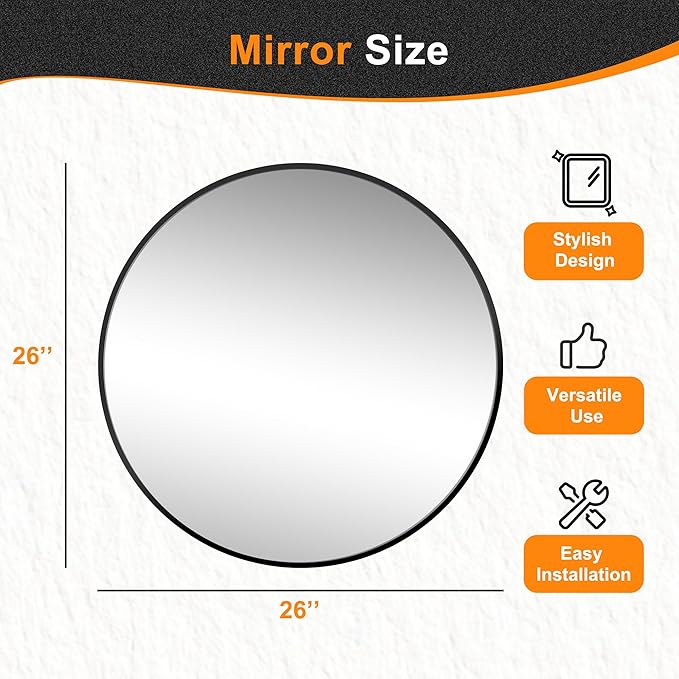 Black Frame Mirror, Bathroom Mirrors