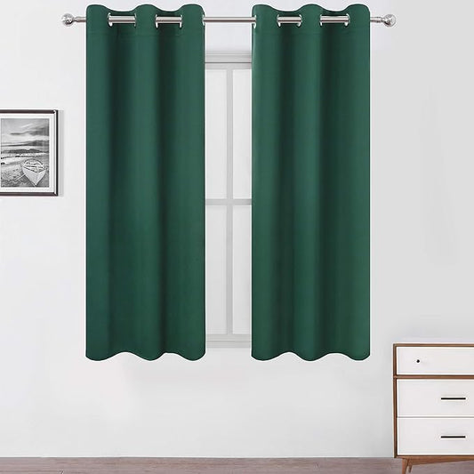 LEMOMO Green Blackout Curtains 34 x 54 Inch Length/Set of 2 Curtain