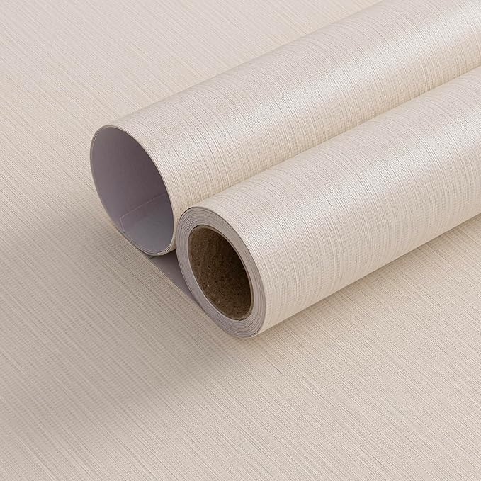 FUKU MON Beige Yellow Grasscloth Fabric Wallpaper 23.6" X 393" Thick Classic