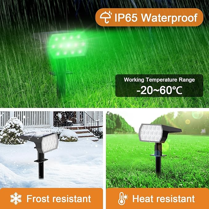 WELALO Solar Color Changing Spot Lights Outdoor, Waterproof Solar Halloween