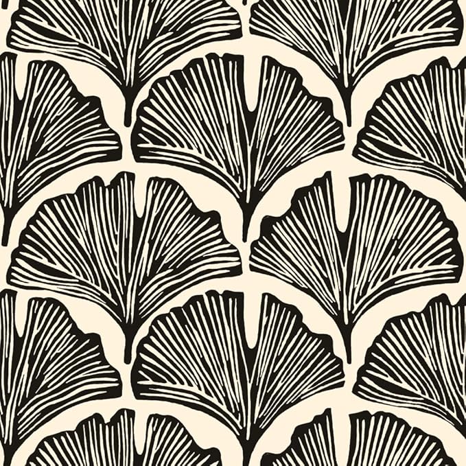 Tempaper x Novogratz Zebra Black Feather Palm Removable Peel and Stick Wallpaper