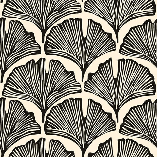 Tempaper x Novogratz Zebra Black Feather Palm Removable Peel and Stick Wallpaper