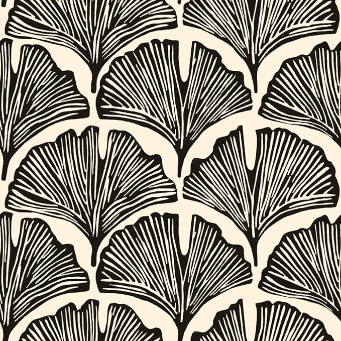 Tempaper x Novogratz Zebra Black Feather Palm Removable Peel and Stick Wallpaper