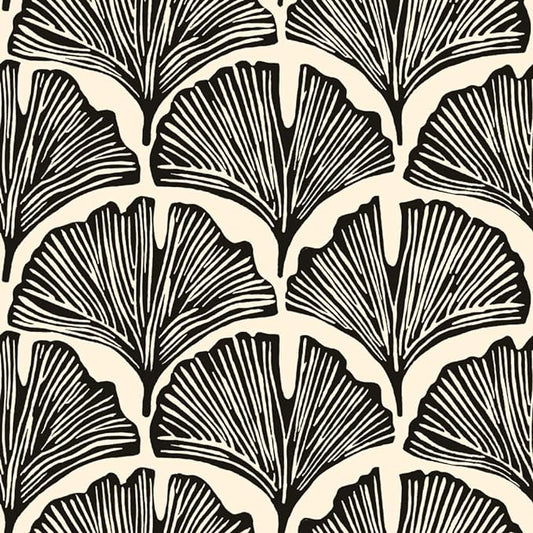 Tempaper x Novogratz Zebra Black Feather Palm Removable Peel and Stick Wallpaper
