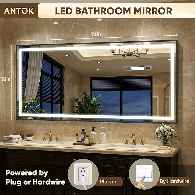 Antok 72X32 LED Bathroom Mirror