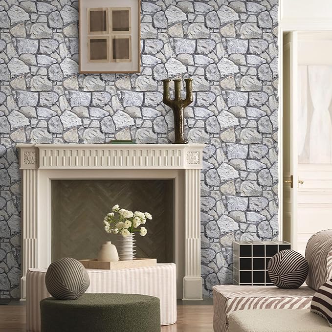 COMSTICKC 3D Faux Stone Wall Panel Peel and Stick Wall Covering, Not Real Stone