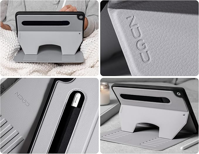 ZUGU CASE for 10.2 Inch iPad 7th / 8th / 9th Generation Case (2021/2020/2019), Protective, Thin, Sleek Design, Magnetic Stand, Sleep/Wake Cover, Magnetic Cover, Arctic Gray