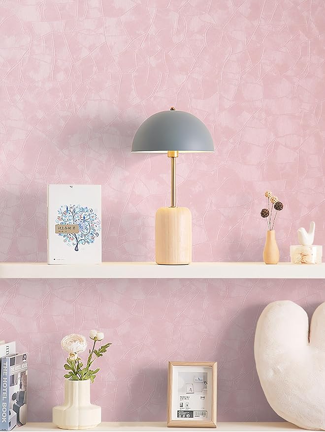 Yasinet 196.8×17.3" Pink Peel and Stick Wallpaper, Ultra-Strong Adhesion Wall
