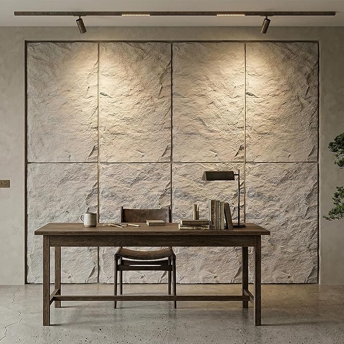 VooBang 4 Pack 3D Wall Panels, Lava Rock Molten Texture PU Wall Panels