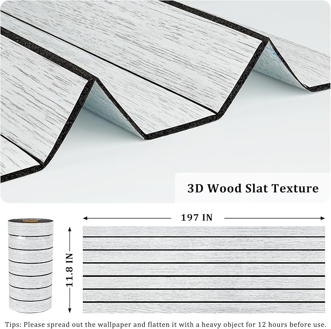 White Grey Wood Panels for Wall Slat Panel Self Adhesive Wood Slat 3D Wall