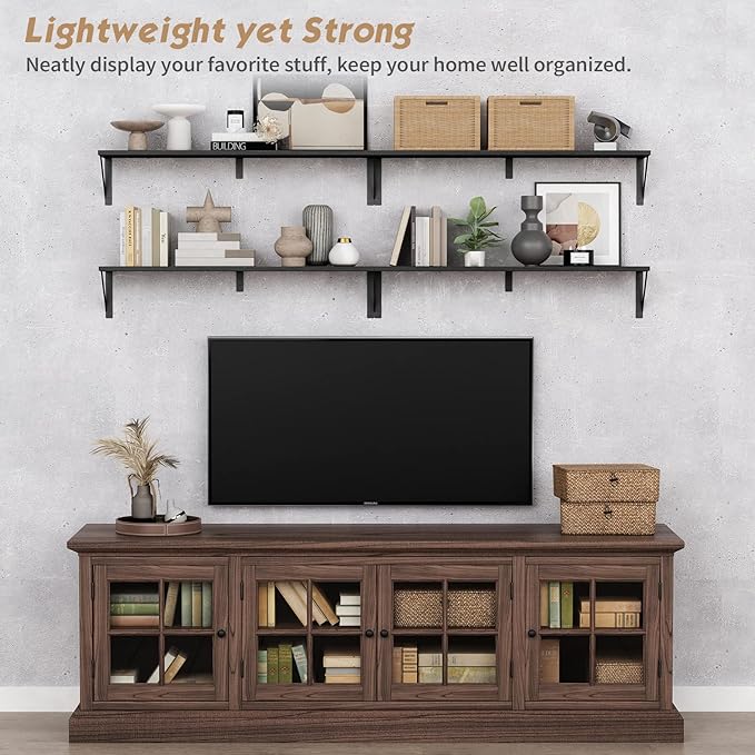 Forbena Floating Shelves 36 Inches Long 8 in Deep Set of 3, Large Wall Shelf