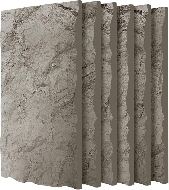 3D Faux Stone Wall Panels, Lightweight & Waterproof Accent Marble Rock Skin