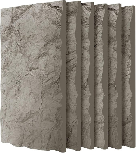3D Faux Stone Wall Panels, Lightweight & Waterproof Accent Marble Rock Skin