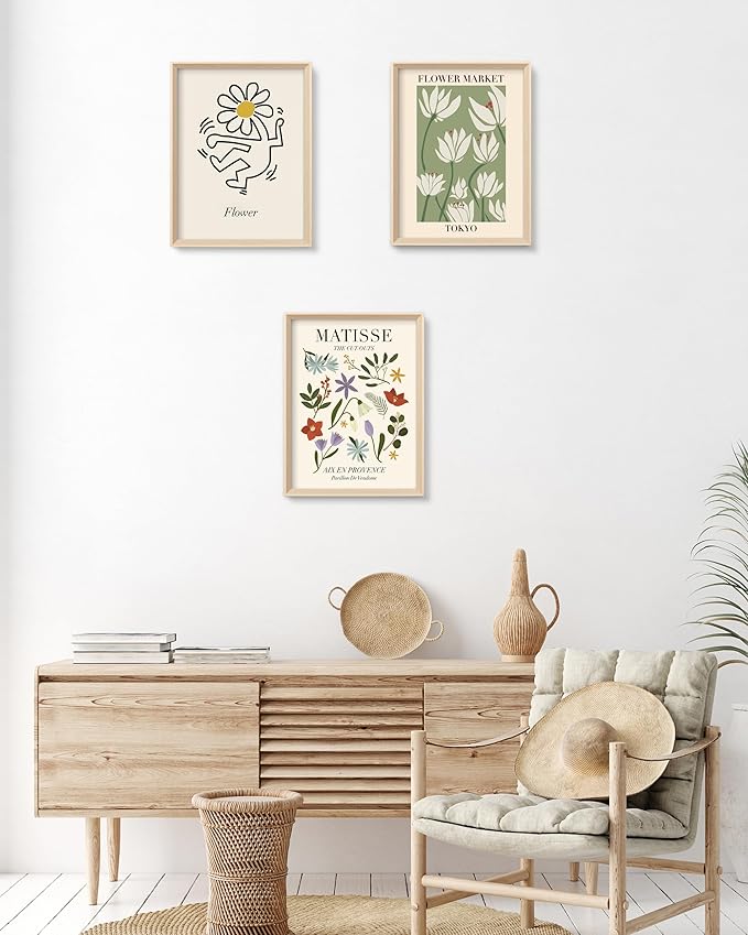 Framed Matisse Canvas Wall Art for Bedroom, Abstract Matisse Canvas Wall Decor