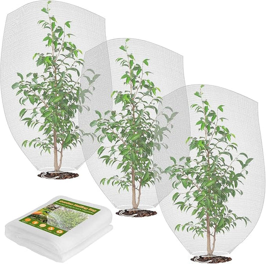 Mesh Plant Cover 3PCS,Garden Netting Mesh Outdoor,Netting for Tomato Plants,Garden Bug Netting Plant Cover,Bird Netting for Garden,Fruit Tree Netting (1.9 x 2.6 ft)