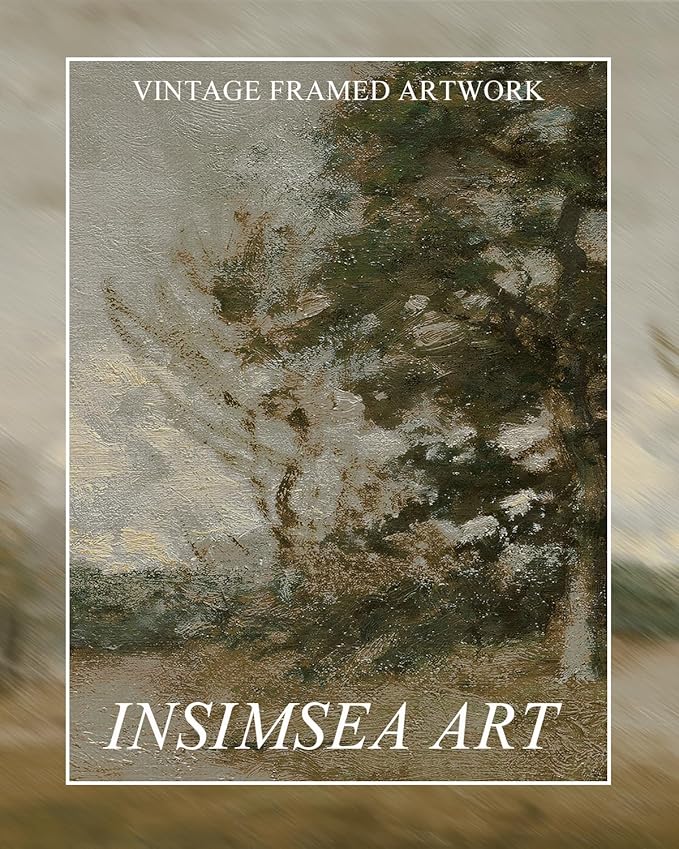 InSimSea Extra Large Framed Vintage Wall Art, Living Room Country Farmhouse Decor, Retro Road Landscape Paintings, Canvas Prints, Rustic Scenery Long Pictures for Bedroom Above of Bed,12x36inch