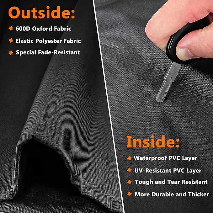 Utheer Grill Cover for Pit Boss Austin XL/Rancher XL, Z Grill 1000, 1100, 1100 Pro, 1000S, 1000SC, 1000Sq, 1000SC2, 1150 1500 Series Wood Pellet Grill, 600D Heavy Duty Waterproof, UV Protection Cover | 600D polyester with PVC lining for outdoor pellet ...