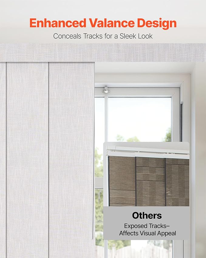 VEVOR Panel Track Blinds, Extendable Track from 45.8 in to 86 in W, Trimmable