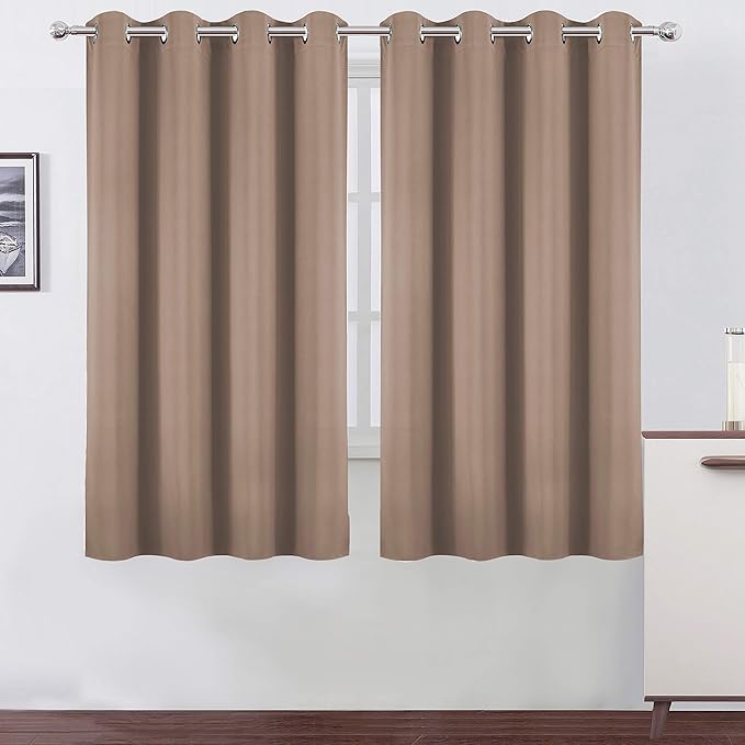 LEMOMO Cappuccino Blackout Curtains 52 x 63 Inch Length/Set of 2 Curtain