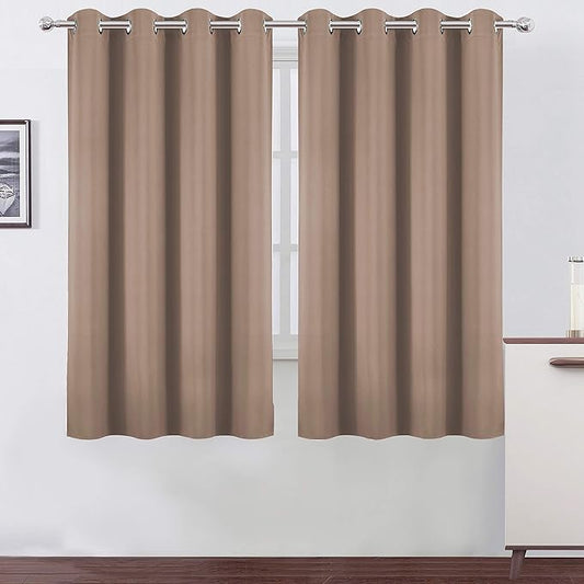 LEMOMO Cappuccino Blackout Curtains 52 x 63 Inch Length/Set of 2 Curtain