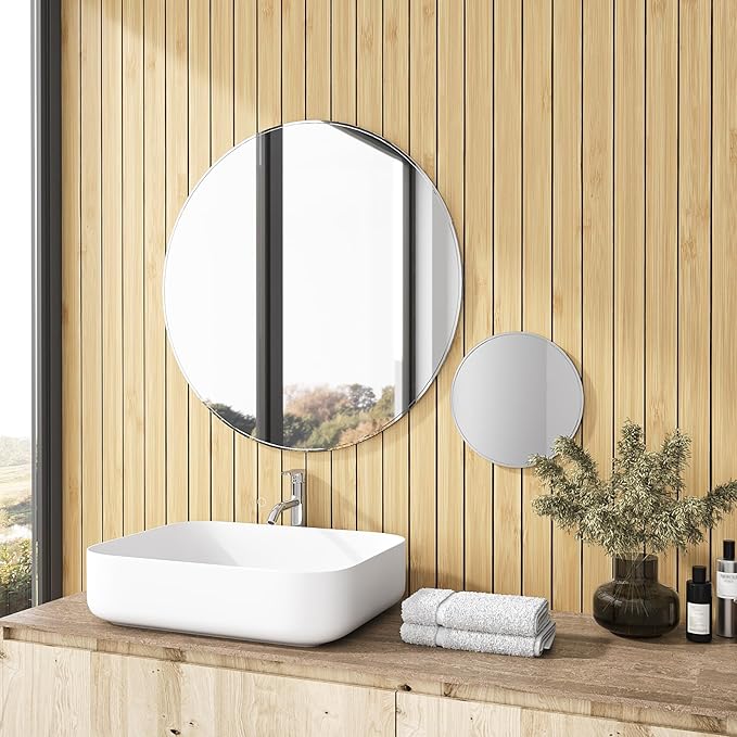VEELIKE Natural Bamboo Slat Wall Panels Peel and Stick 3D Textured Wood Grain