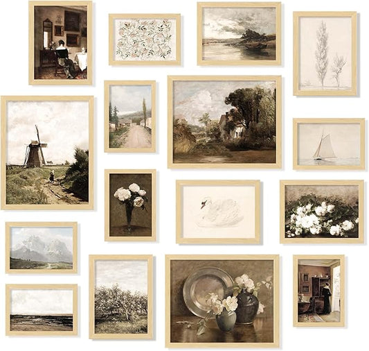 97 Decor Vintage 16PCS FRAMED Wall Art