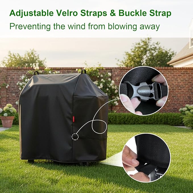 Outdoor Grill Cover Fits Weber Searwood 600 Pellet Smoker Grill,Heavy Duty Waterproof 600D BBQ Cover for Outside,UV Resistant with Storage Bag & Windproof Straps 40.5" W X 25" D X 42" H