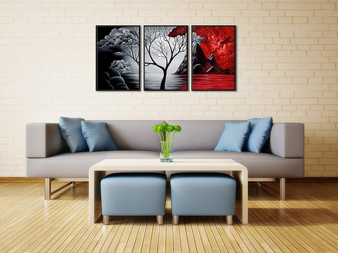 Wieco Art Large Size Framed Art Canvas Art Prints Wall Art the Cloud Tree