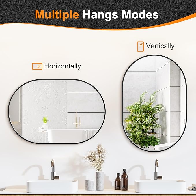 Bathroom Vanity Mirror for Wall, Living Room, HD Tempered Glass, Wall Mounted