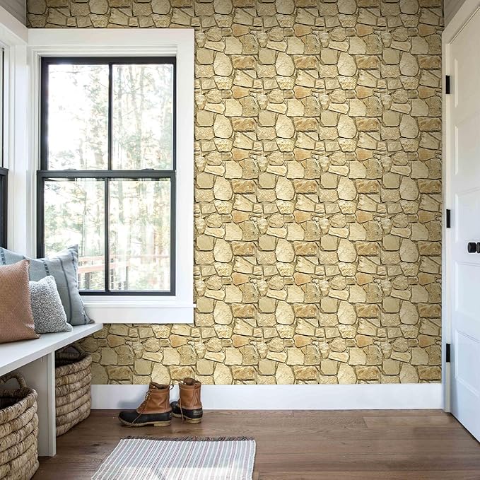 COMSTICKC 3D Faux Stone Wall Panel Peel and Stick Wall Stickers, Not Real Stone