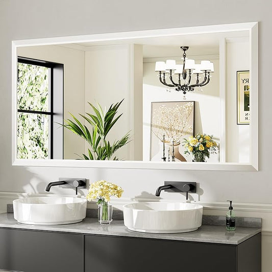 72x36 Inch White Bathroom Mirror