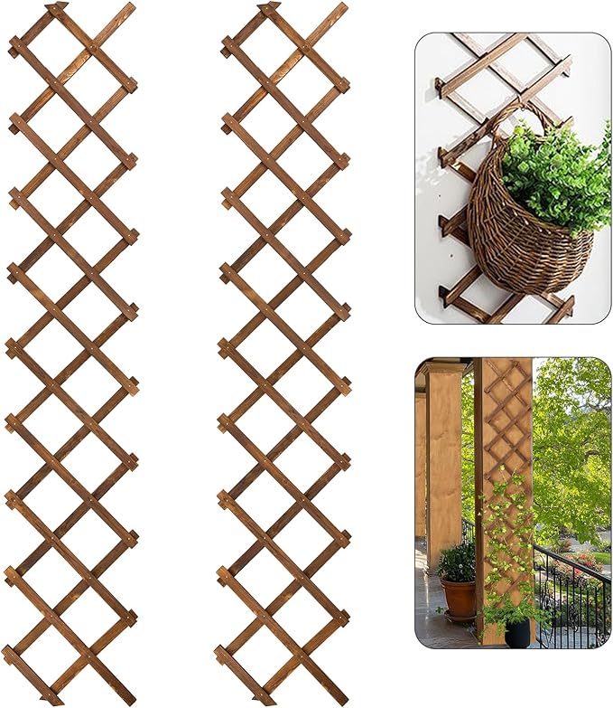 2Packs 13x78in Expandable Wood Wall Trellis
