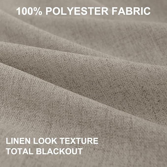100% Blackout Shield Linen Blackout Curtains