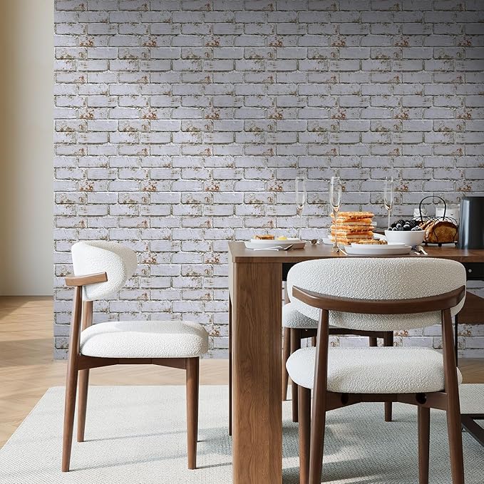 Commomy 3D Peel and Stick Brick Tiles- 10 pcs 11.8" x 11.8" Small Size PVC