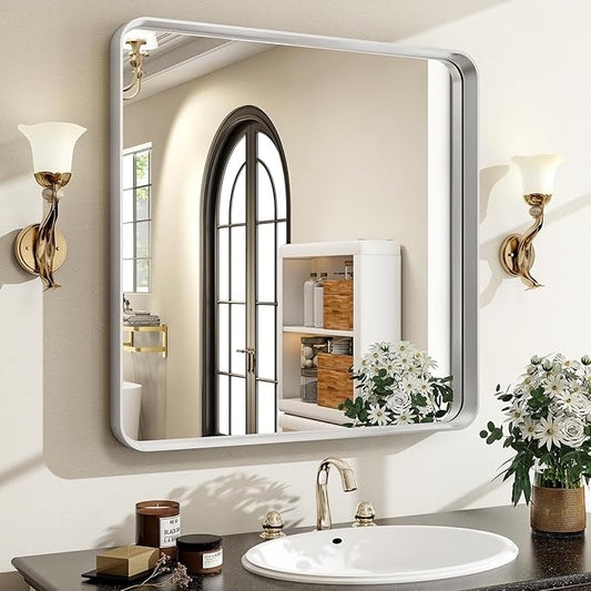 30"x 30" Silver Bathroom Mirror