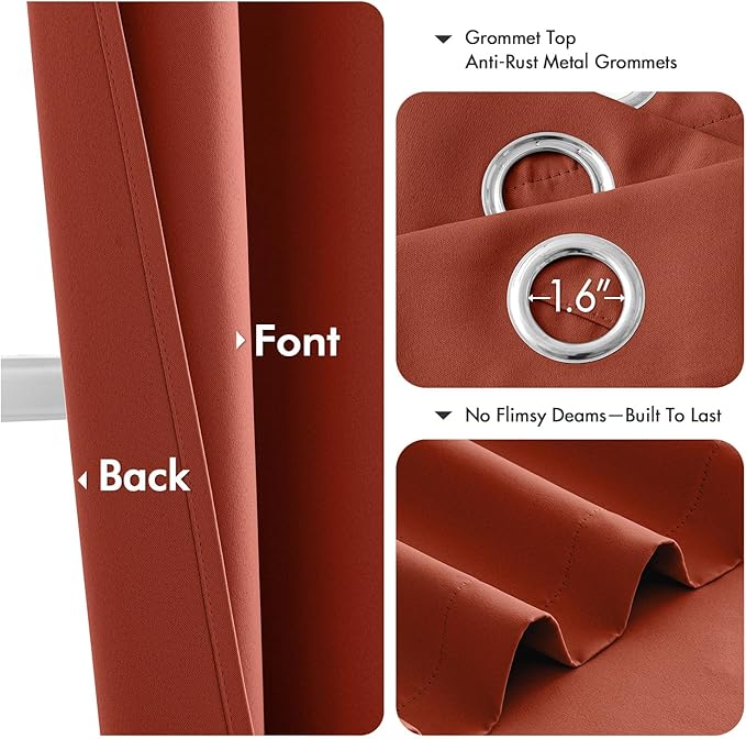 MIULEE Blackout Curtains for Bedroom Living Room 2 Panels, Thermal Insulated