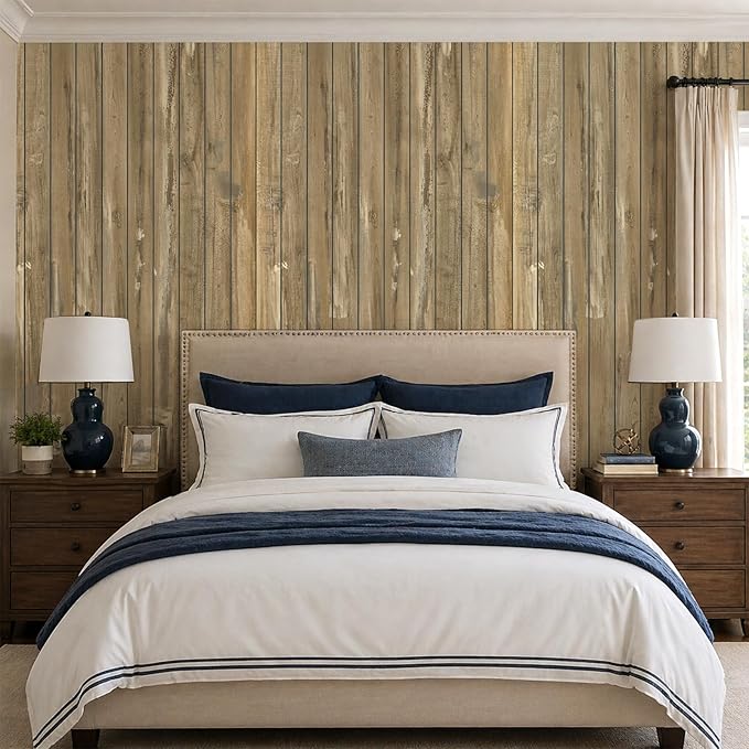 VEELIKE Weathered Wood Slat Wall Panels Peel and Stick Reclaimed Wood Grain