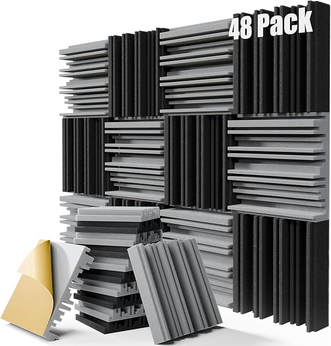 48 Pack Sound Proof Foam Panels, Decorative Soundproof Wall Panels Sound
