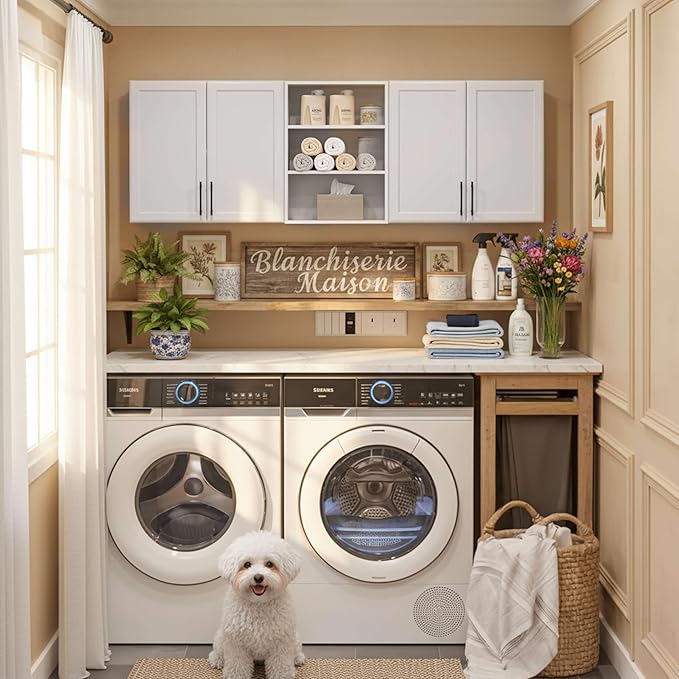 Furnaza Wall Cabinets for Laundry Room, Shaker Wall Mounted Kitchen Cabinets