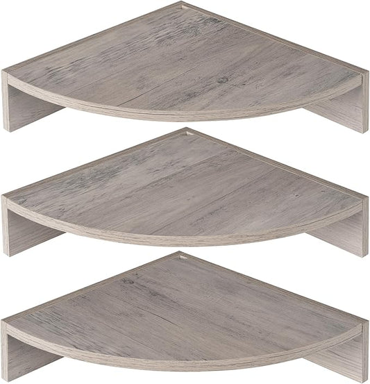 Corner Shelves 3-Pack for Bathroom & Kitchen, Space-Saving Floating Corner Wall