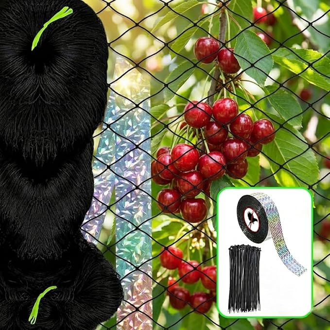 Bird Netting for Chicken Coop 25 X 25 Ft 2" Square Mesh Heavy Duty Chicken Run Netting Roof Cover Against Hawks, Eagles, Owls, UV Resistant, for Garden, Fruit Tree, Plant, Vegetable Protection