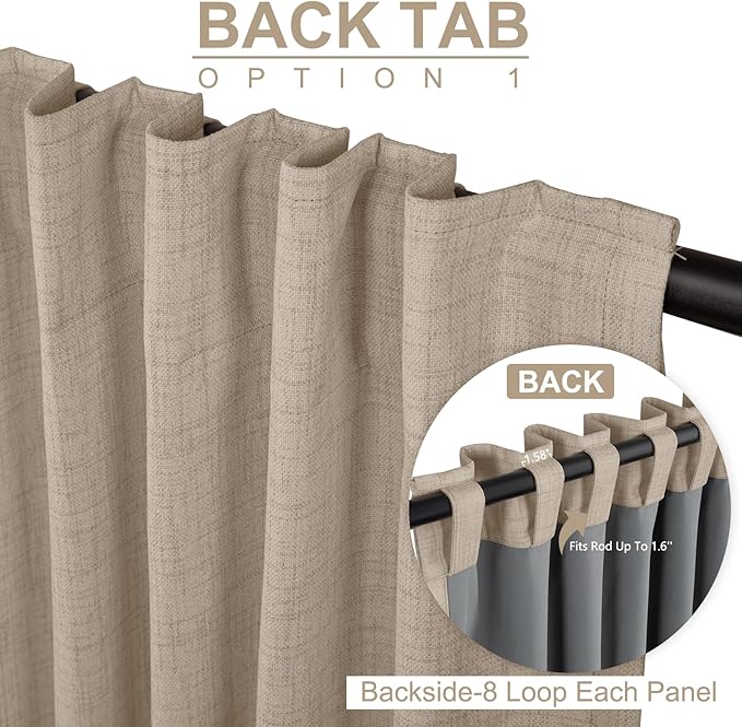 100% Blackout Shield Linen Blackout Curtains