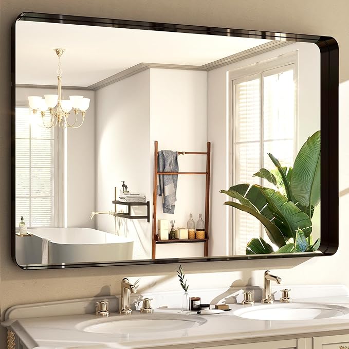 Easly 30"x40" Black Bathroom Mirror