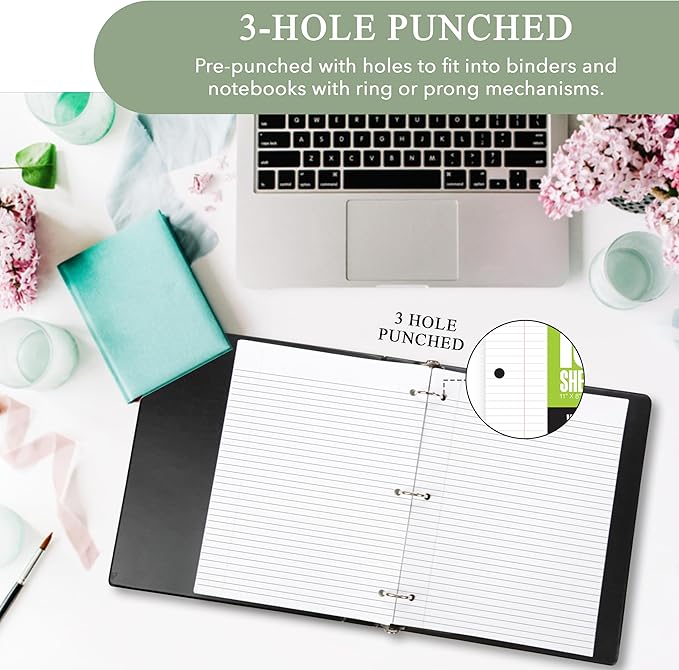 Three Leaf 100 Sheets College Ruled Filler Paper, 1728 Ct. (48 Cases X 36 Filler Paper), Loose-Leaf Sheets For School And Office