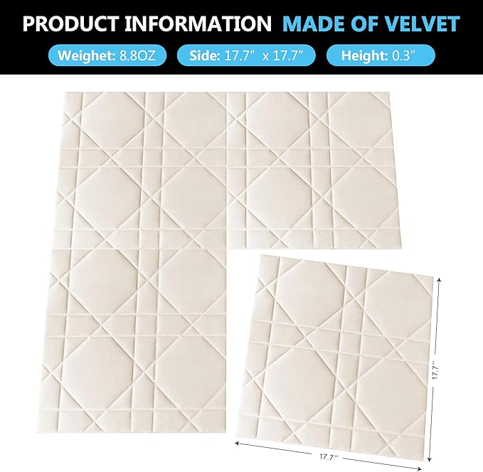 Velvet 3d wall panels for Interior wall Decor peel and stick, Soundproof