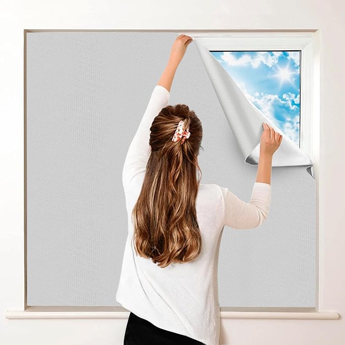 100% Blackout Curtains for Bedroom, Portable DIY Window Blinds, No Drill Window