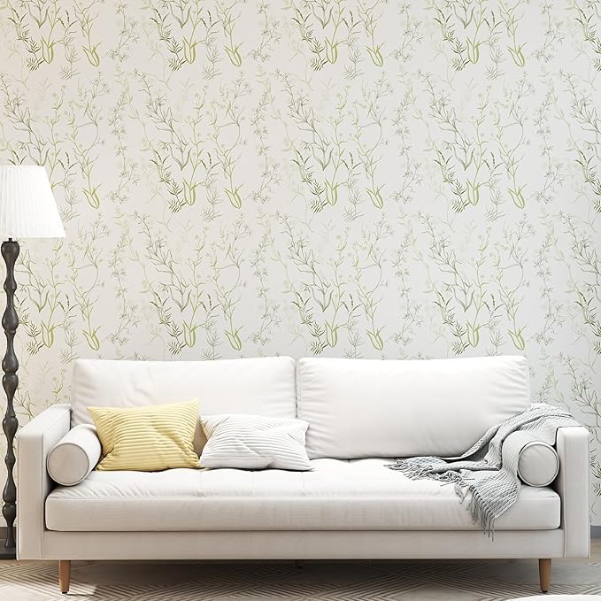 Timeet Floral Peel and Stick Wallpaper Botanical Wildflower Self Adhesive Wall