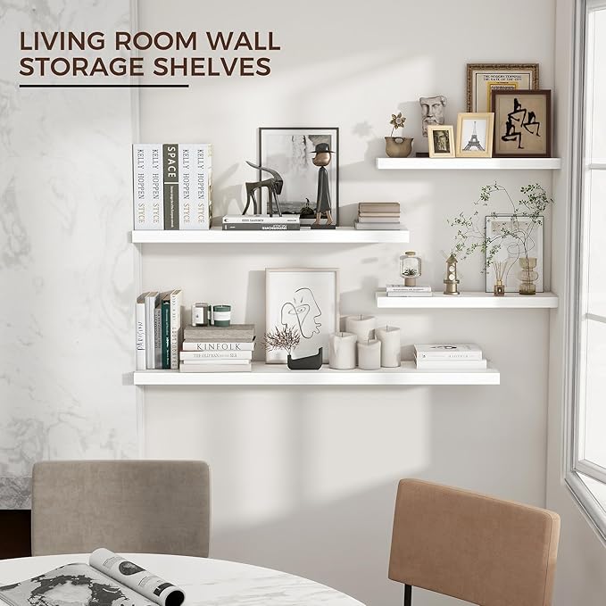 Venusmiles Floating Shelves for Wall 36 inch Long, Engineered Wood Wall Shelves