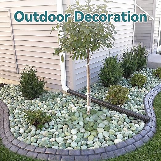 20lbs Jade Pebbles for Indoor Plants, 2-3 Inch Plant Rocks for Pots Indoor, Decorative Garden Rocks Outdoor Landscaping, Polished Natural Stone for Walkways, Yard, Vases, Crafts