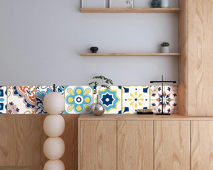 FLFK Wallpaper Border Tile Stickers Peel and Stick Wall Border